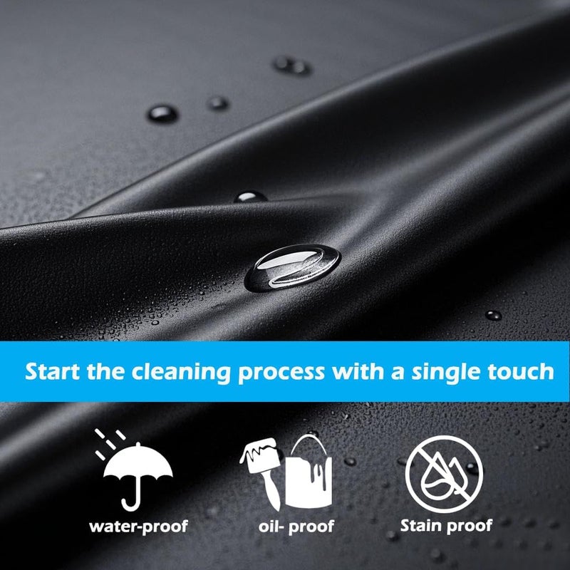 juningxin Store Waterproof Rubber Vinyl Apron 40 Inch Heavy Duty Adjustable Bib for Men Women Kitchen Cooking Lab Dishwashing Black - Image 2